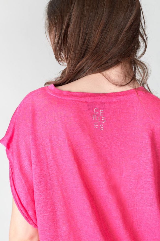 Fuchsia linen Muflier t-shirt