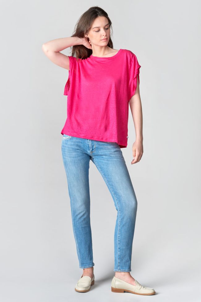Fuchsia linen Muflier t-shirt
