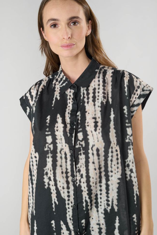 Natali black tie and dye shirt