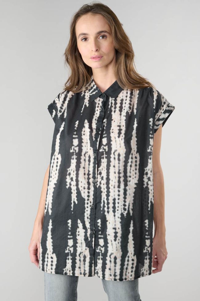 Natali black tie and dye shirt