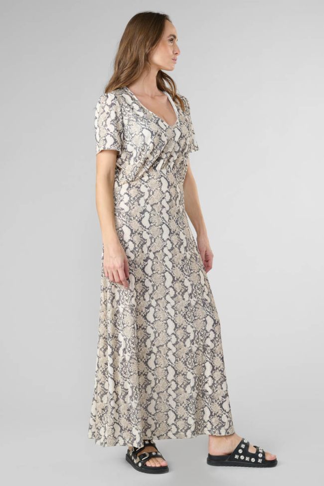 Orient python print maxi dress