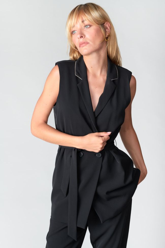 Black Oxalis sleeveless blazer