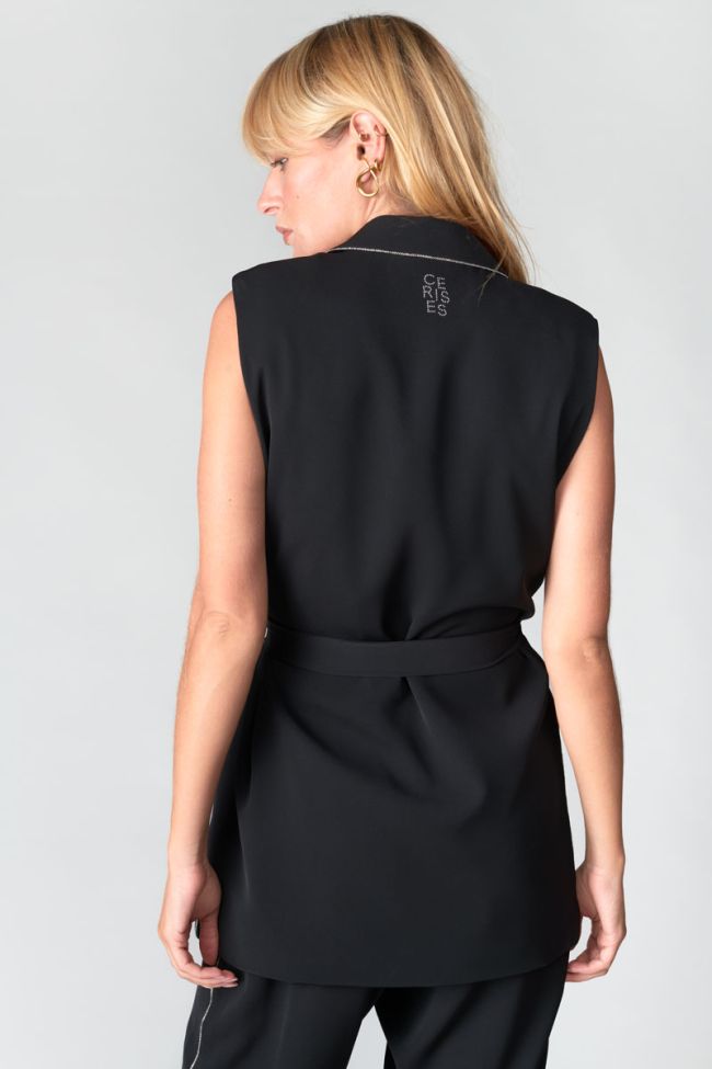 Black Oxalis sleeveless blazer