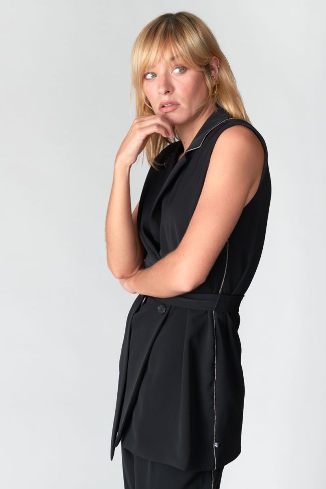 Black Oxalis sleeveless blazer