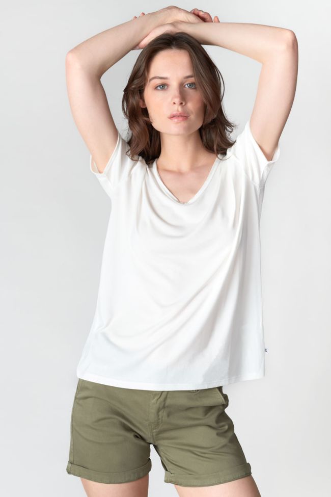 White embroidered Parodia t-shirt