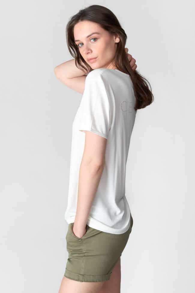 White embroidered Parodia t-shirt