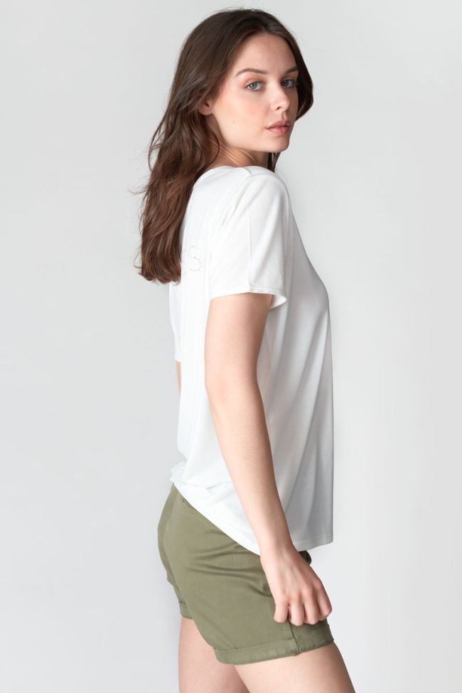White embroidered Parodia t-shirt