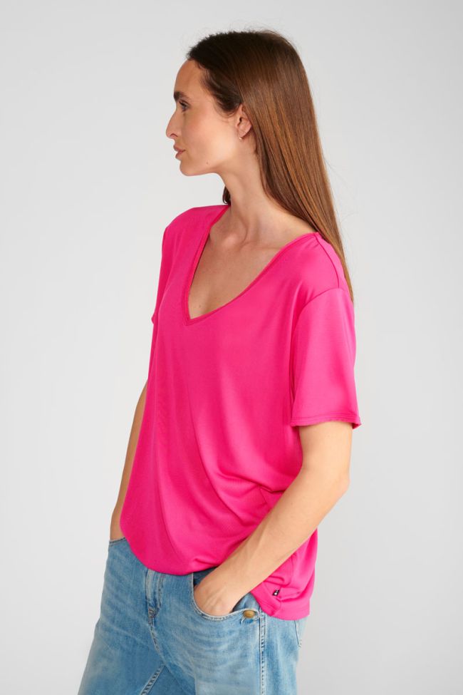 Fuchsia embroidered Parodia t-shirt