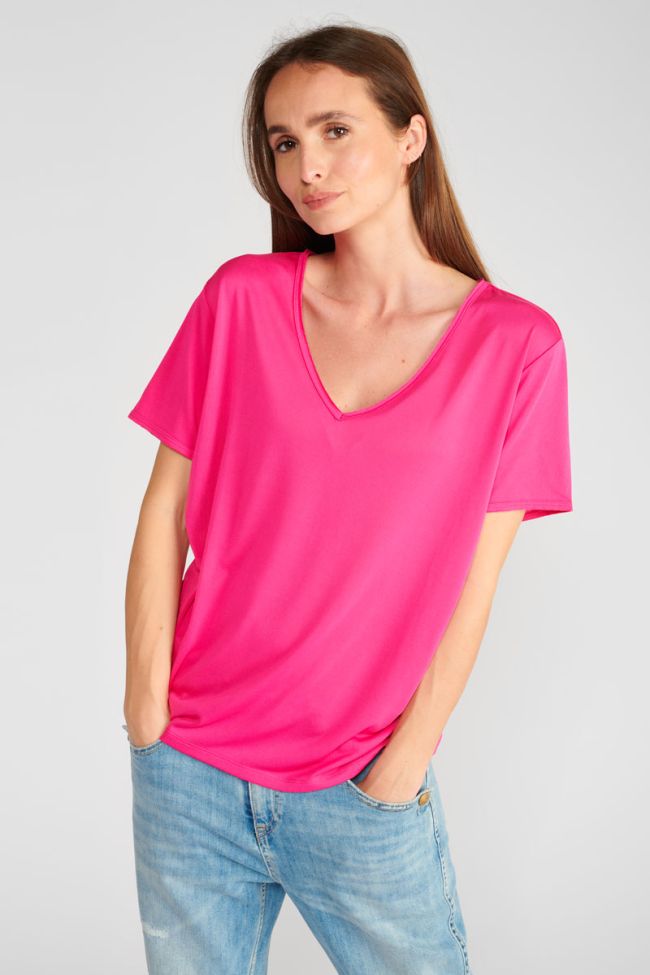 Fuchsia embroidered Parodia t-shirt