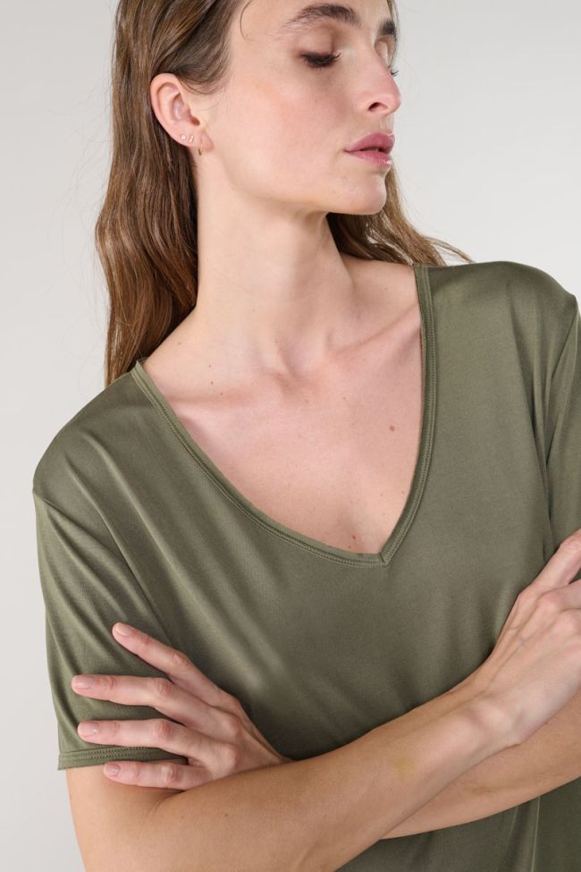 Khaki embroidered Parodia t-shirt