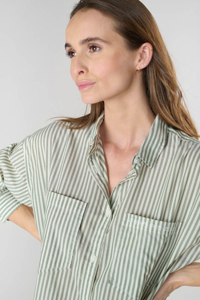 Petunia oversized shirt with green stripes