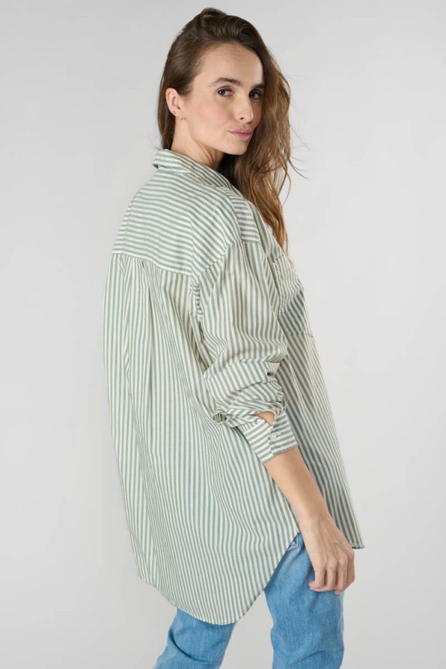 Petunia oversized shirt with green stripes