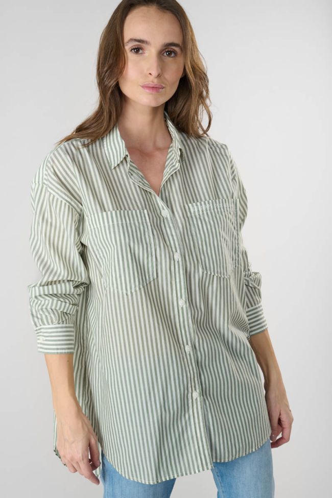 Petunia oversized shirt with green stripes