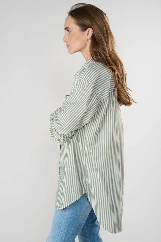 Petunia oversized shirt with green stripes