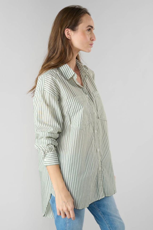 Petunia oversized shirt with green stripes