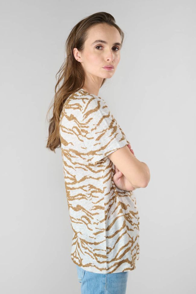 Zebra print Scabieu linen t-shirt