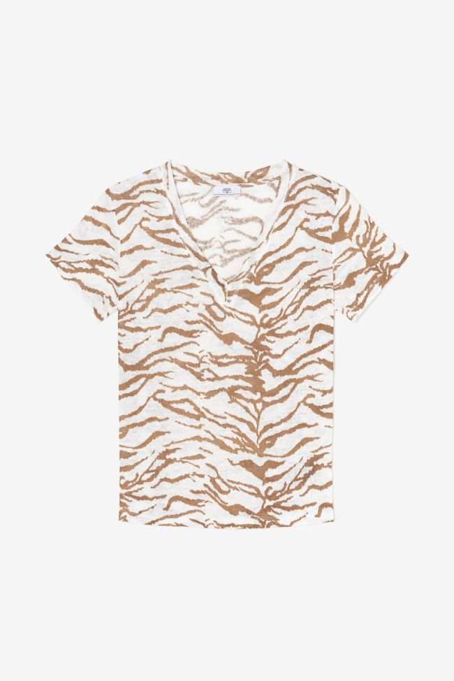 Zebra print Scabieu linen t-shirt