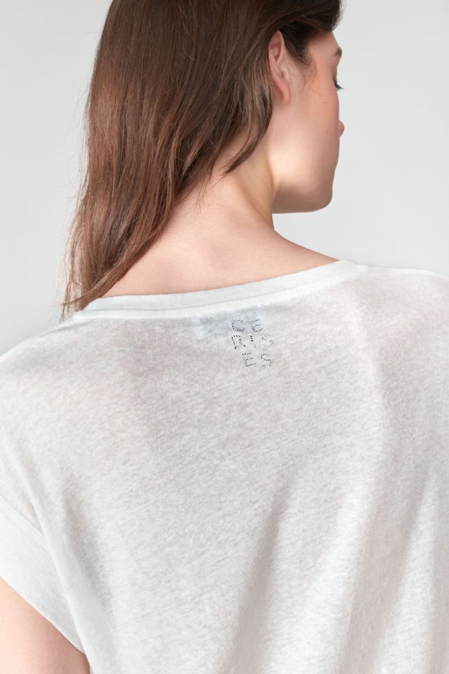 Cream embroidered Tremier t-shirt
