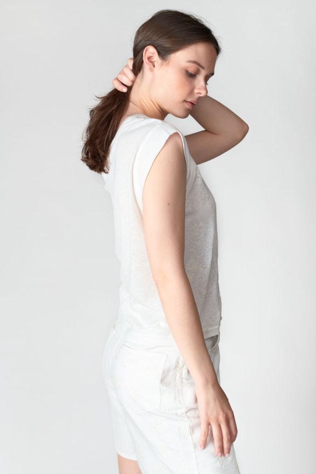 Cream embroidered Tremier t-shirt