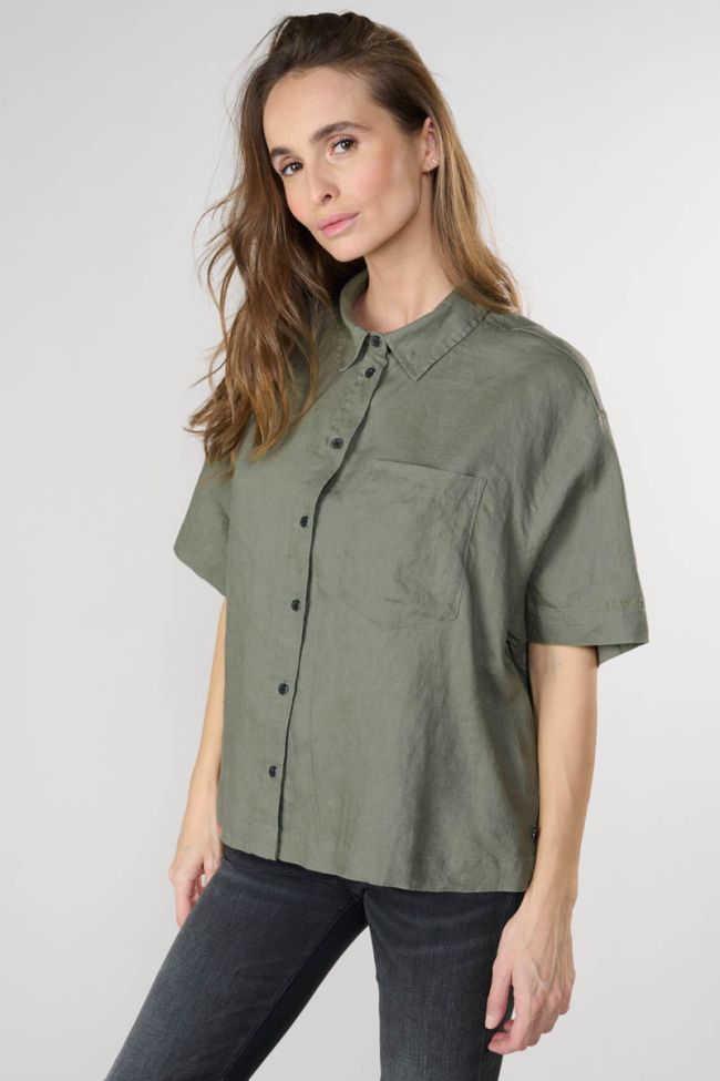 Khaki linen Tulipe shirt