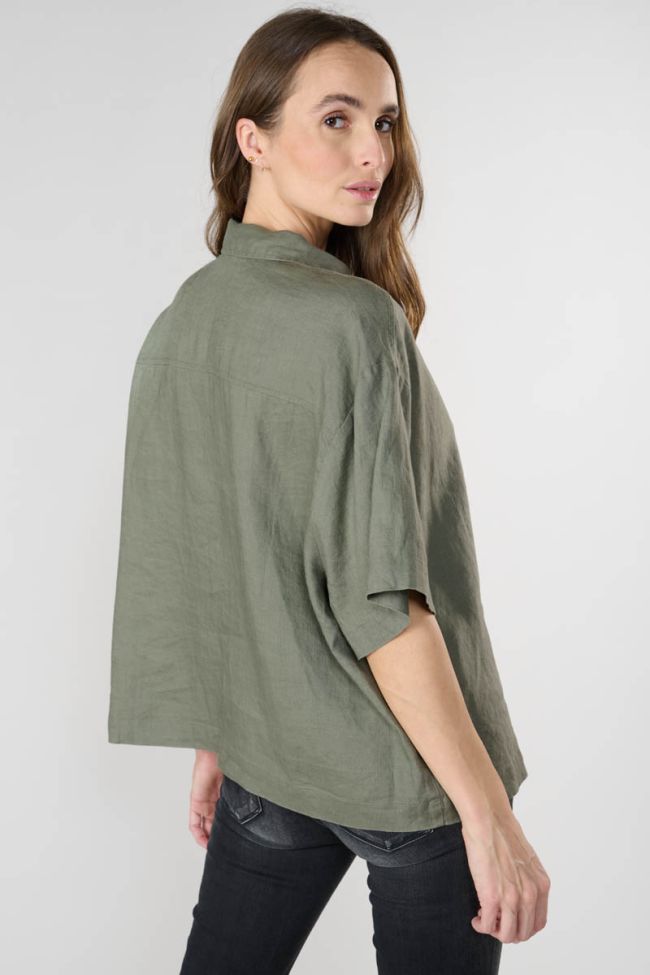 Khaki linen Tulipe shirt