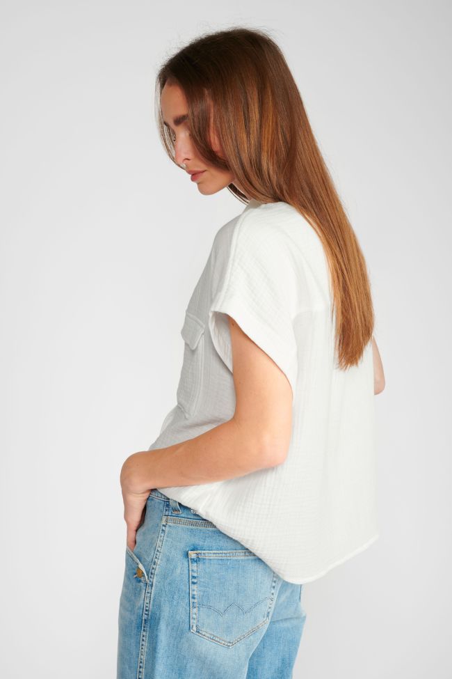 Weigela white cotton gauze shirt