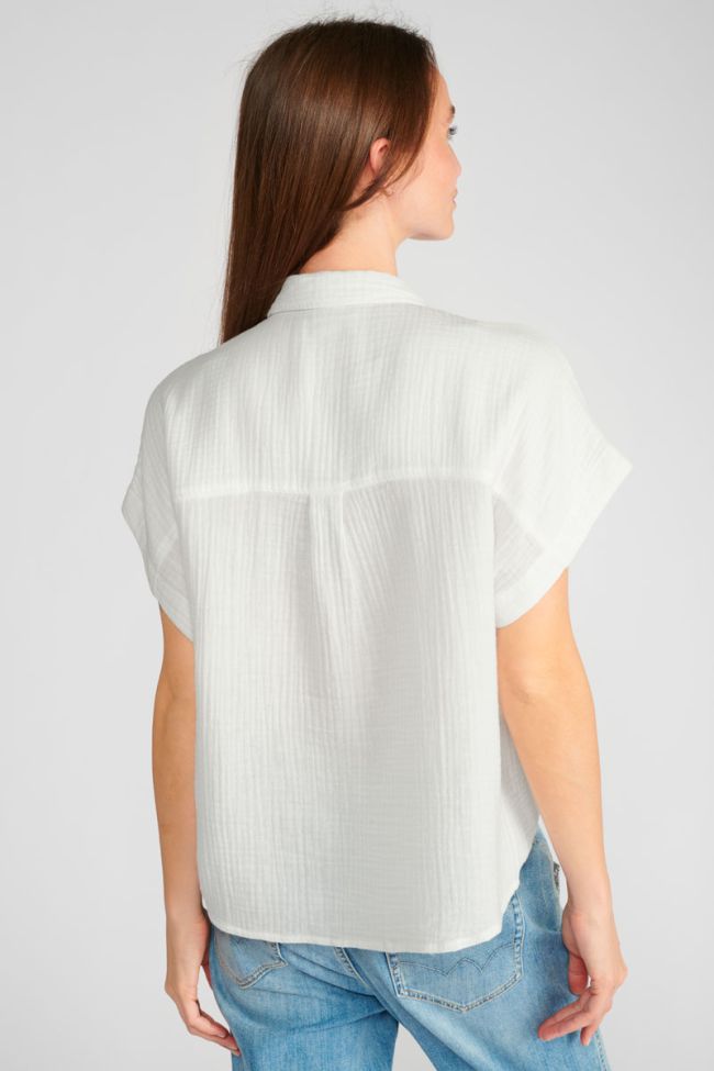 Weigela white cotton gauze shirt
