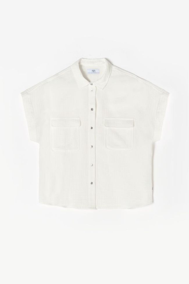 Weigela white cotton gauze shirt
