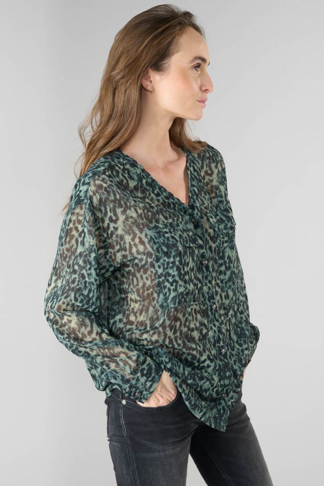 Khaki leopard print Zostere blouse
