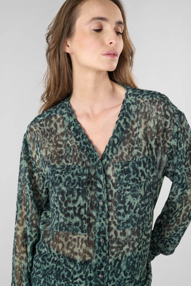 Khaki leopard print Zostere blouse