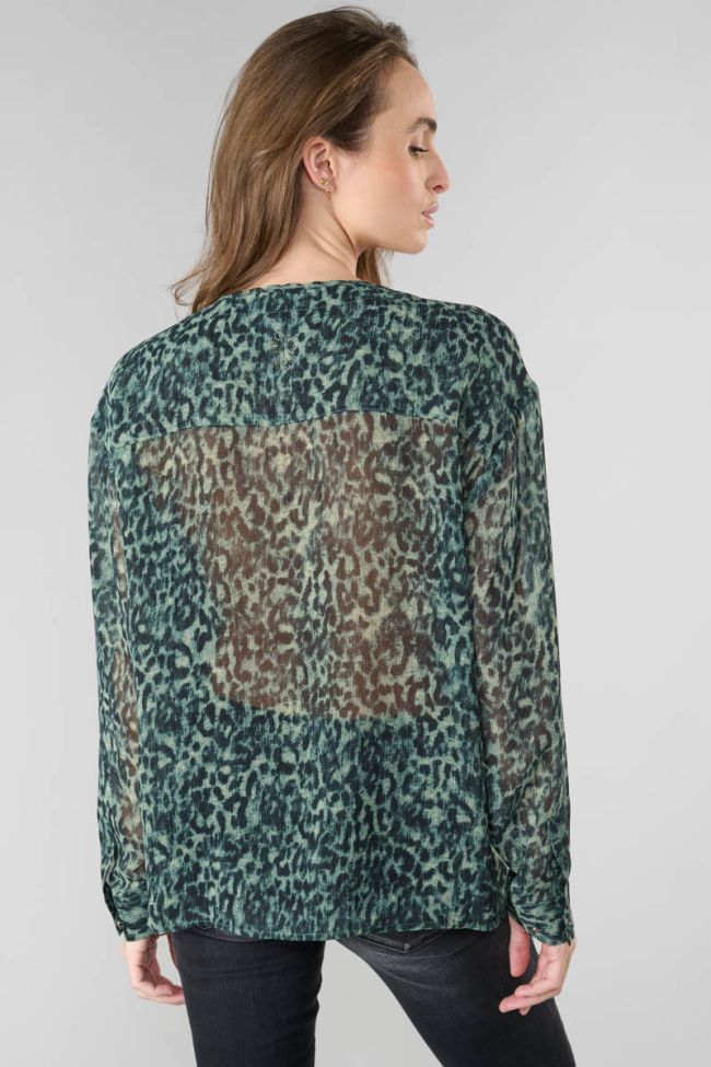 Khaki leopard print Zostere blouse