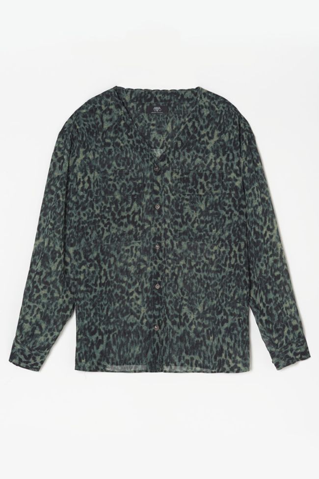 Khaki leopard print Zostere blouse