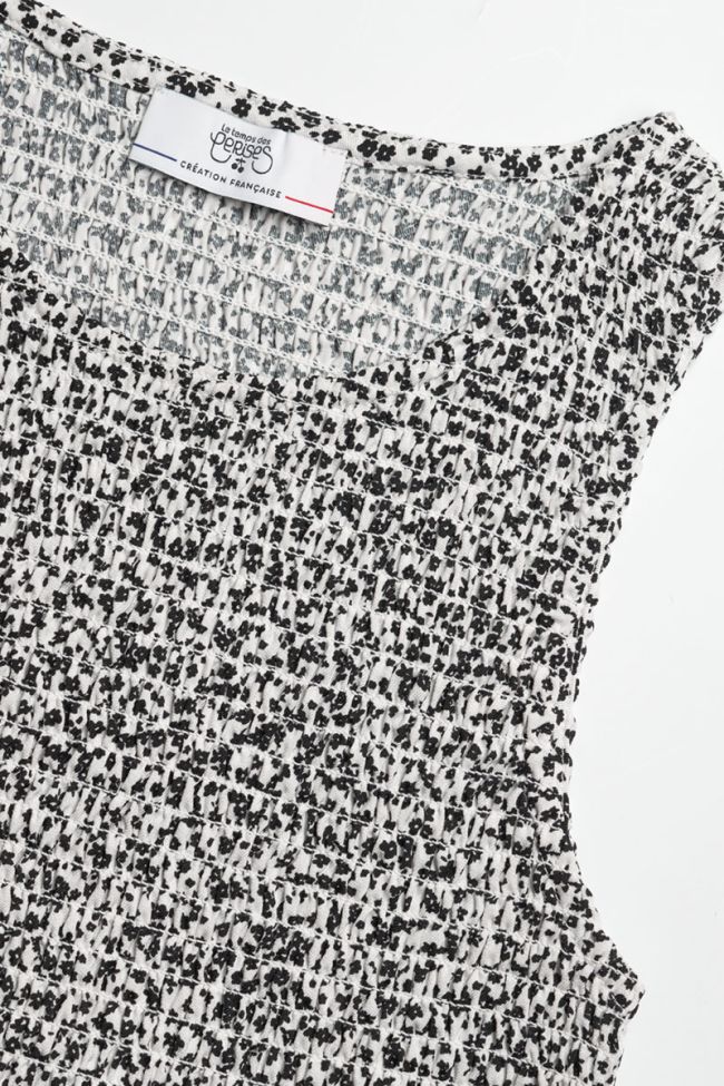 Black and white floral patterned Elgagi top