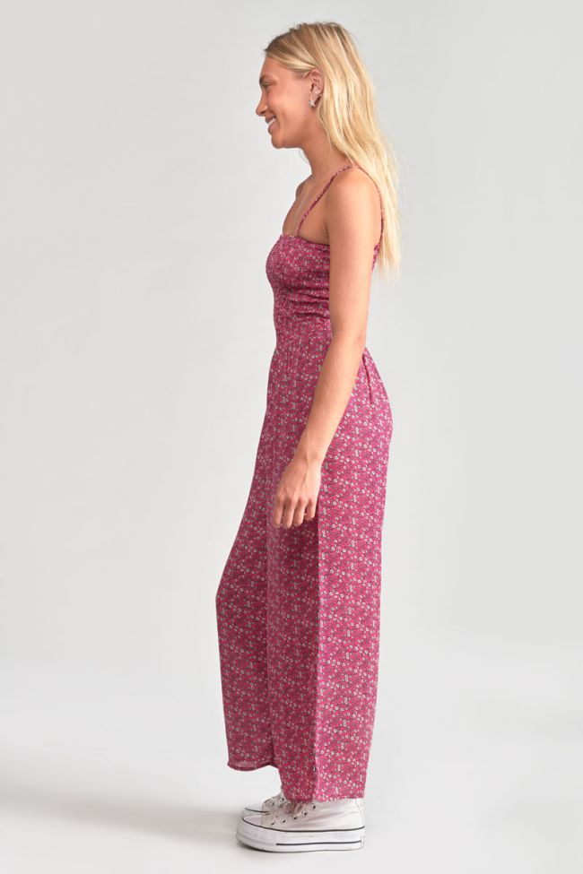 Kassiagi jumpsuit with a fuchsia floral pattern