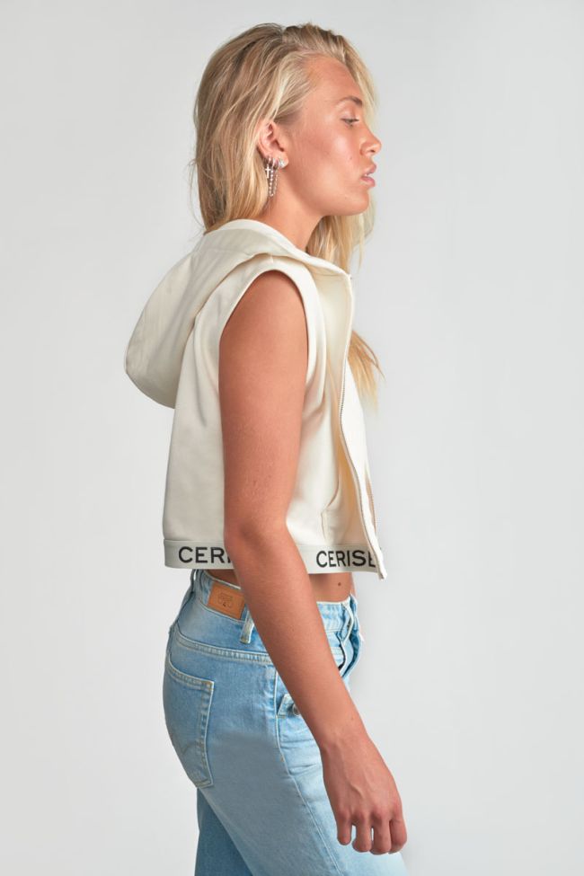 Cream Ounagi zip-up jacket