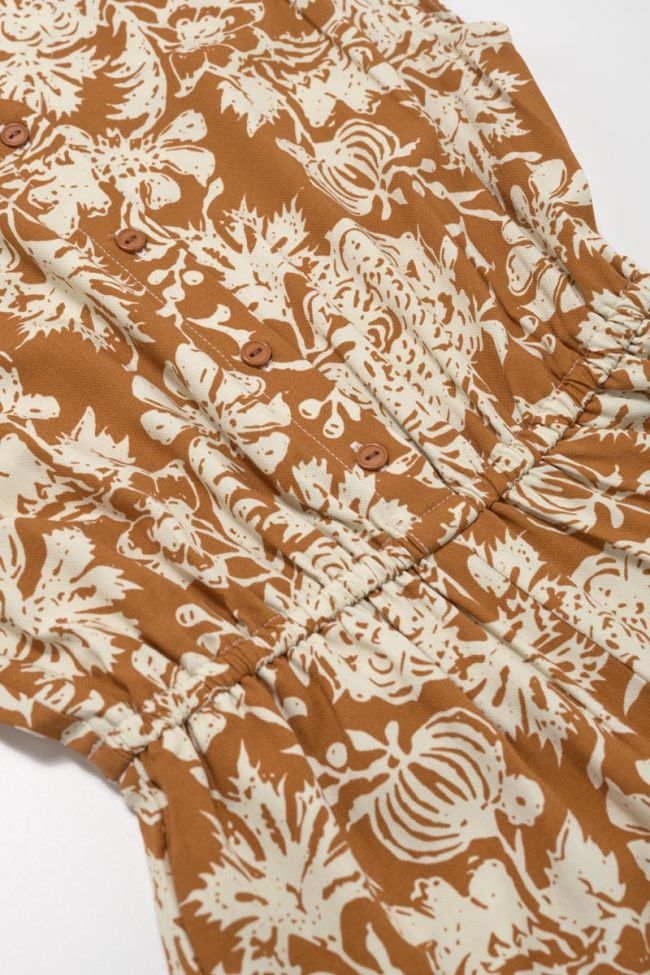 Sanahgi jumpsuit with ochre floral motif