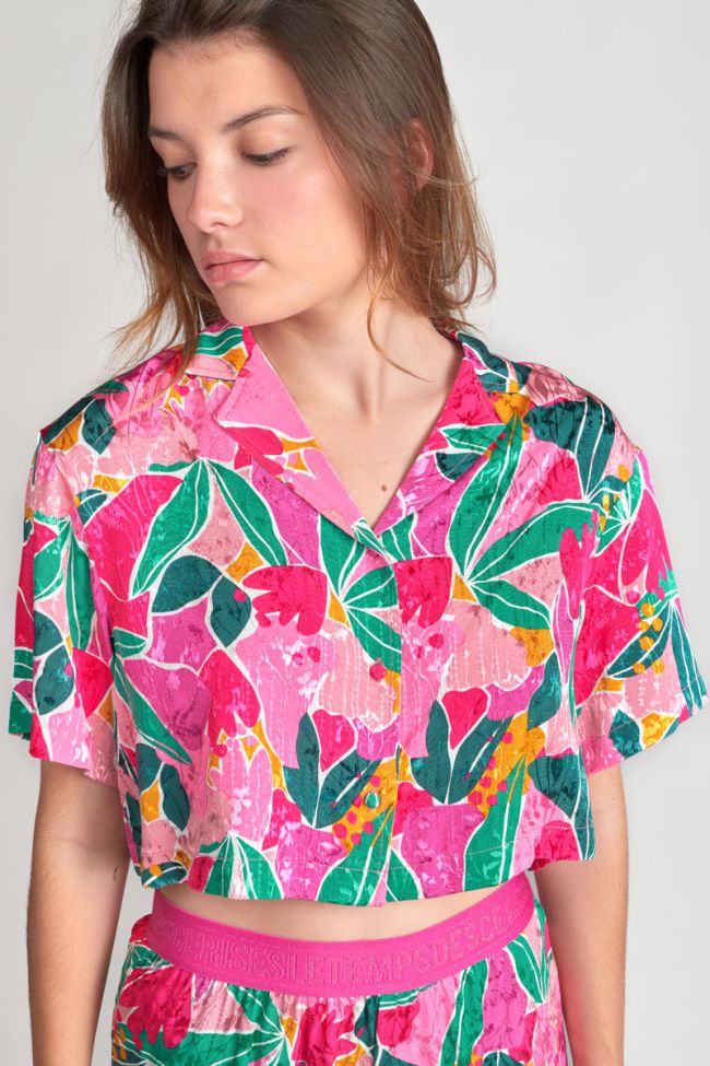 Fuchsia patterned Saugegi shirt