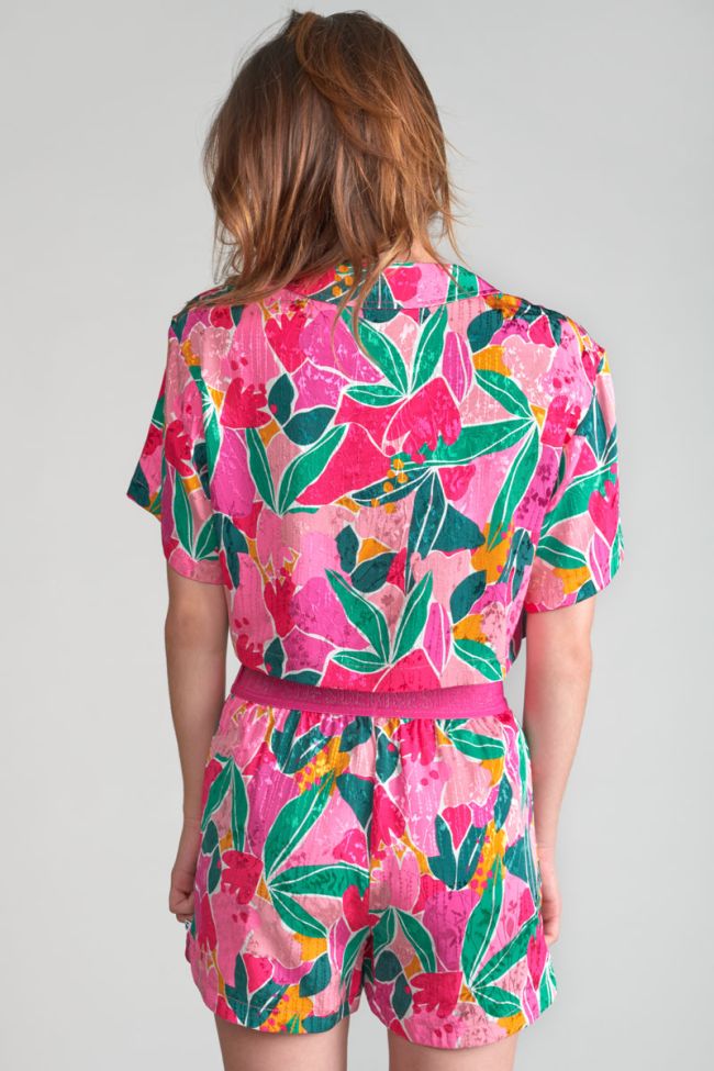 Fuchsia patterned Saugegi shirt