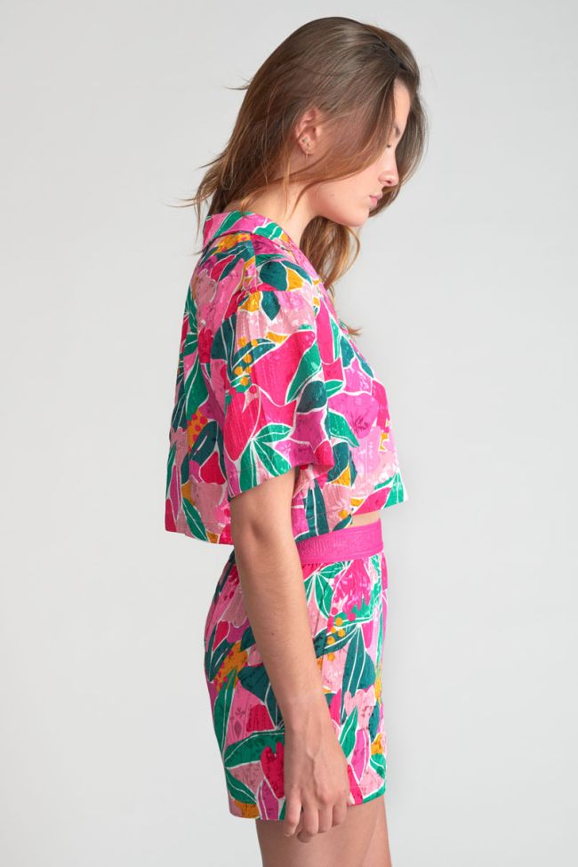 Fuchsia patterned Saugegi shirt