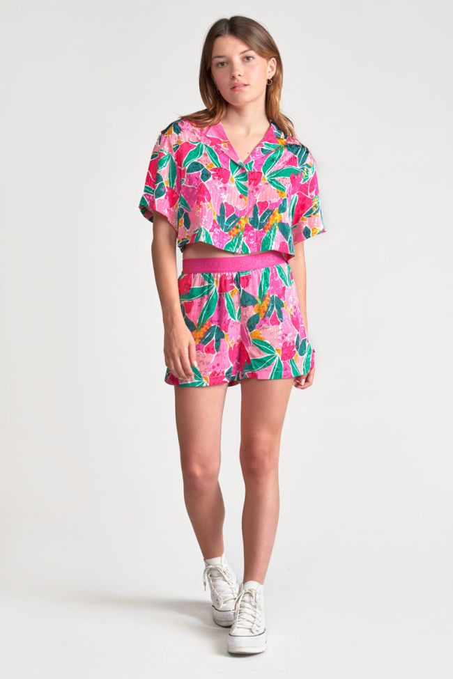 Fuchsia patterned Saugegi shirt