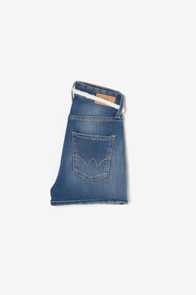 Faded blue denim Tiko high-waisted shorts