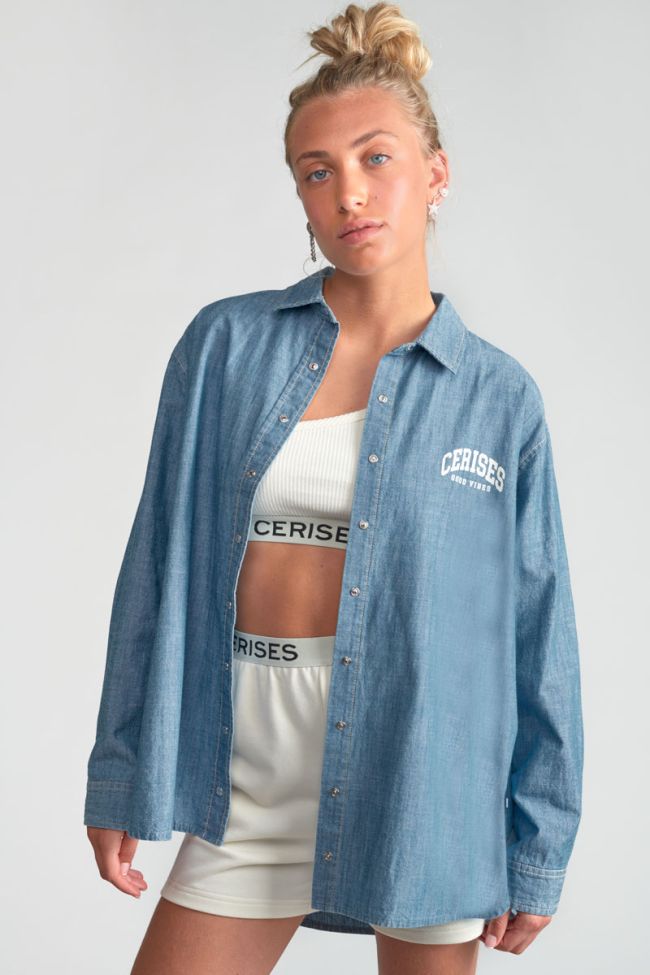 Blue denim Ziagi oversized shirt