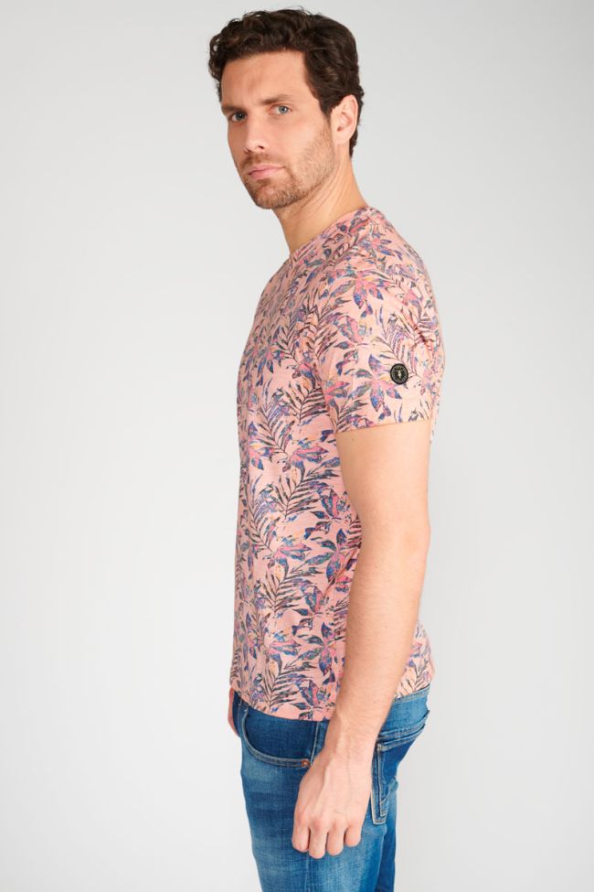 Salmon tropical pattern Abel t-shirt