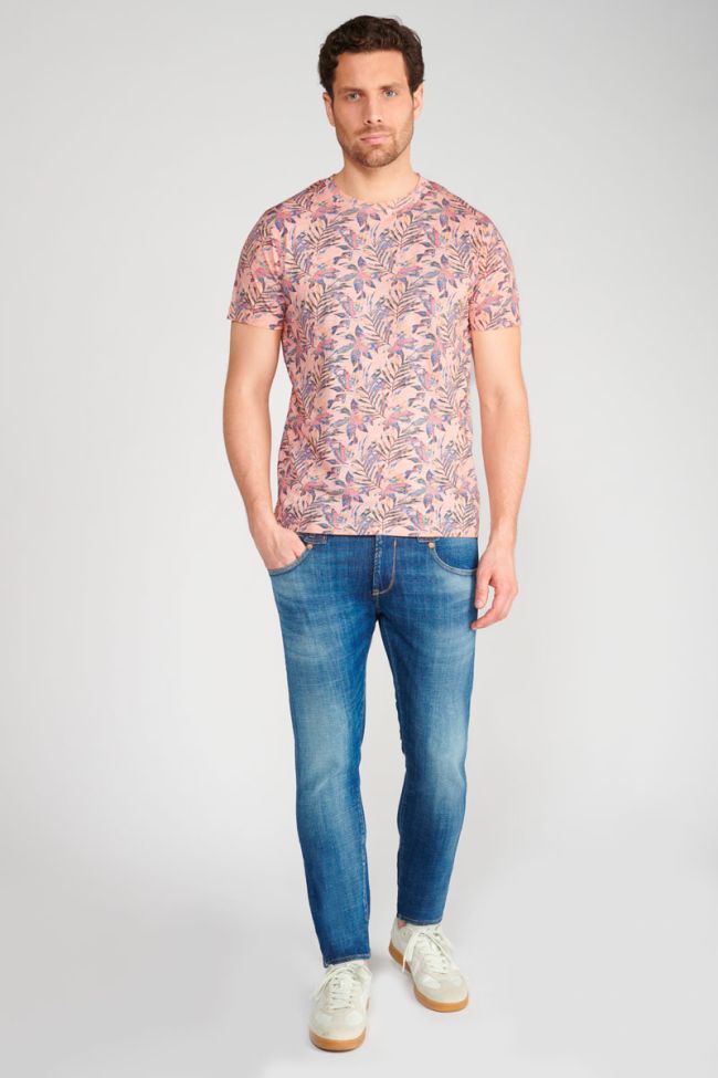 Salmon tropical pattern Abel t-shirt
