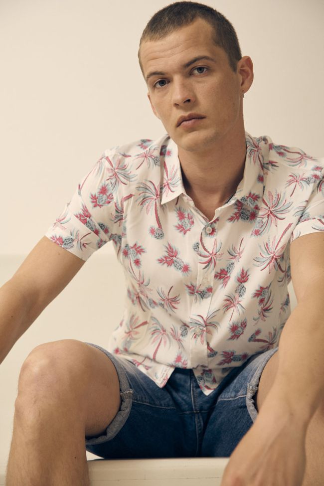 White palm tree pattern Bamas shirt