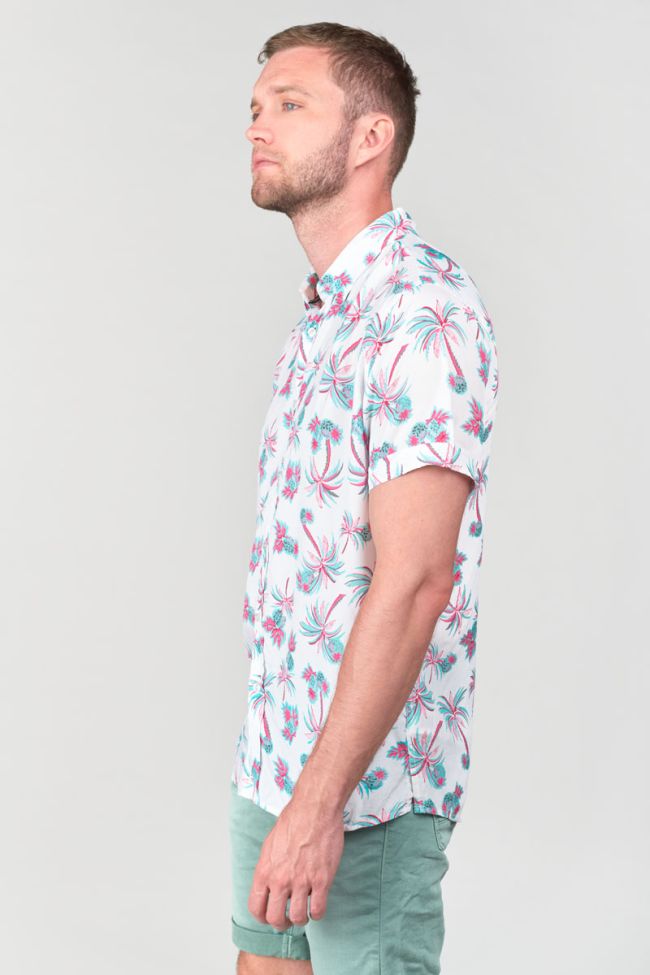 White palm tree pattern Bamas shirt