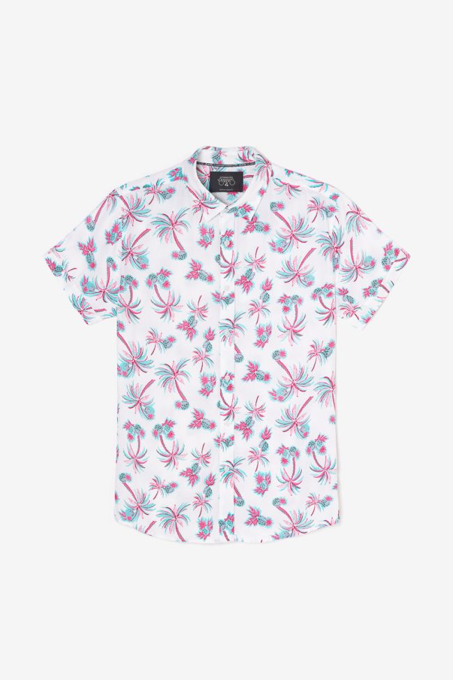 White palm tree pattern Bamas shirt