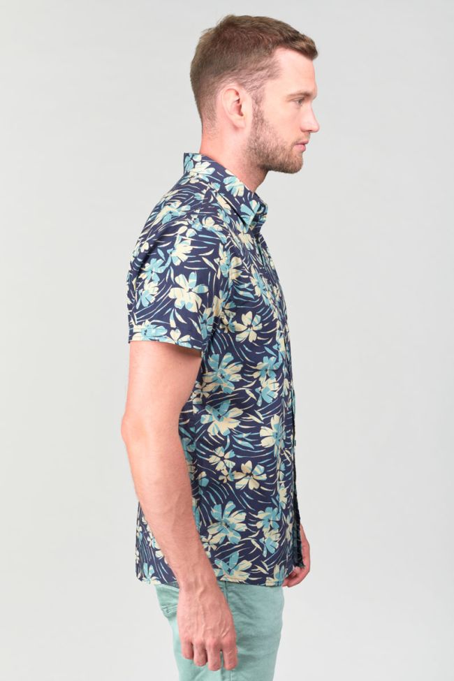 Navy blue jungle pattern Bolir shirt