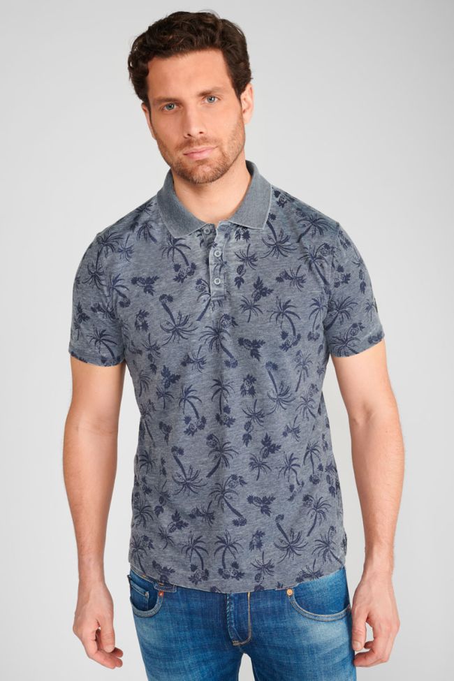 Fezur blue palm tree polo shirt
