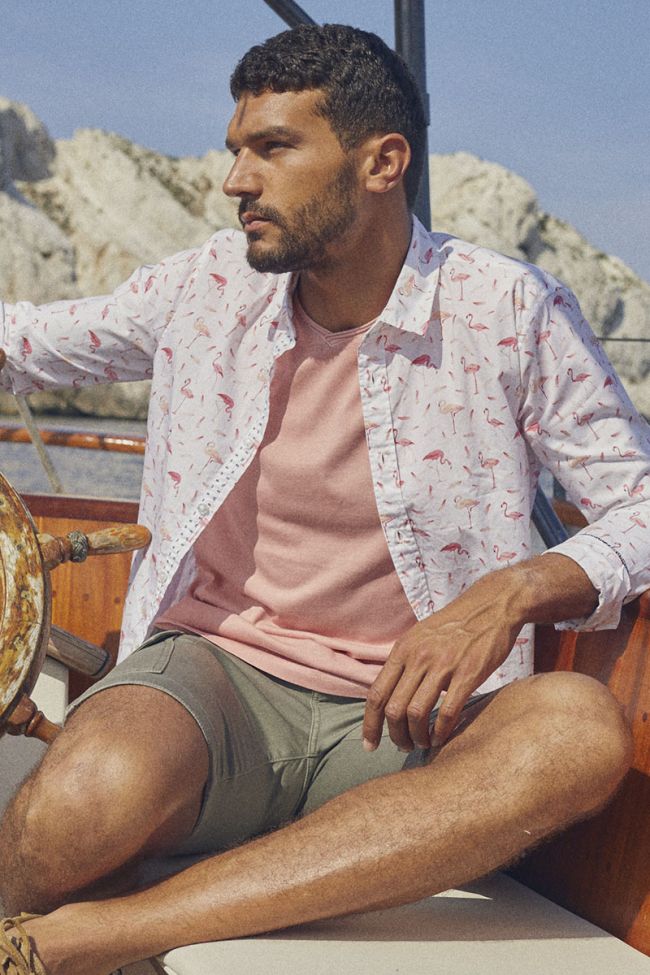 White patterned Flamas shirt